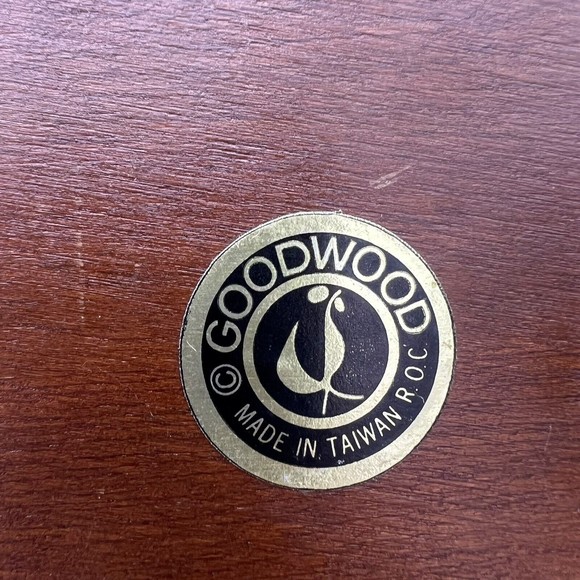 VTG Good Wood Covered Cheese Dish Plate Genuine Teak Wood Glass Dome 7.25" EUC - Picture 6 of 8